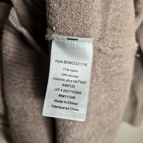 Barefoot Dreams Cozychic Ultra Lite Dockside Pullover Knit Sweater Tan Size L - Picture 6 of 11